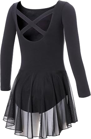 DIPUG Ballet Leotards for Girls Dance Leotard Long Sleeve Girls Dance Dress