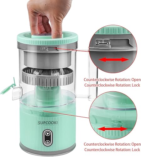 Miniatura 7 de Exprimidor eléctrico recargable de cítricos  Exprimidor automático con botón táctil, cable USB y cepillo de limpieza  Portátil para naranja, limón,