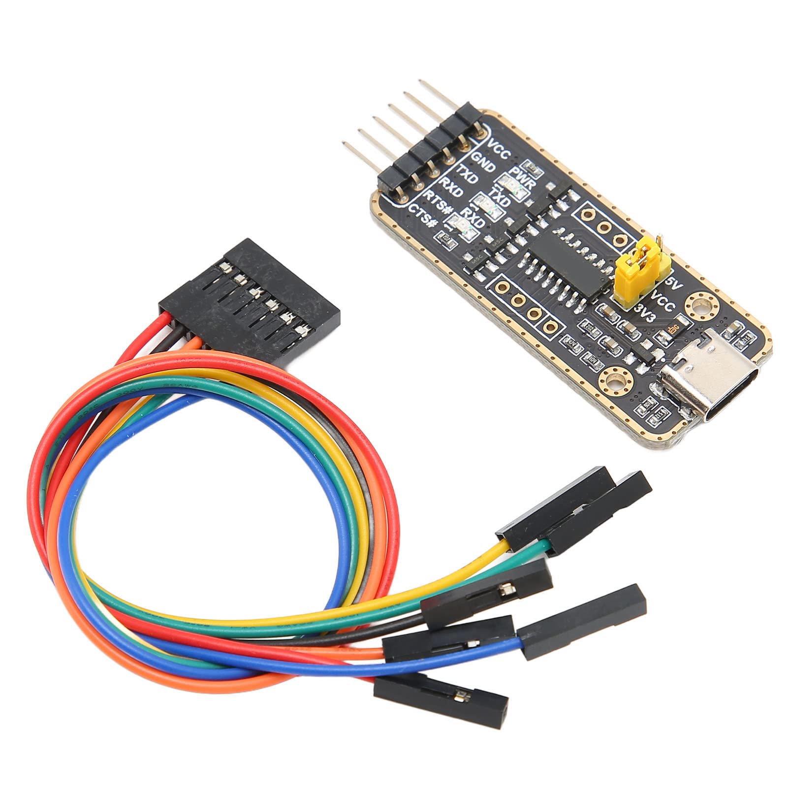 PUSOKEI Adaptateur USB vers UART TTL, Module de Convertisseur Série 6PN, Module de Communication Série Universel, Puce CH343G, Interface USB C, Protection Contre Les Surtensions,