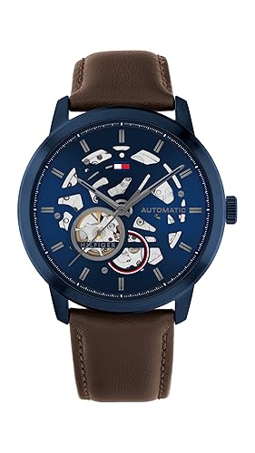 Tommy Hilfiger Men's Automatic Watch – Stainless Steel, 5 ATM Water Resistant, Modern Stylish Timepiece, Gift for Him, 43mm