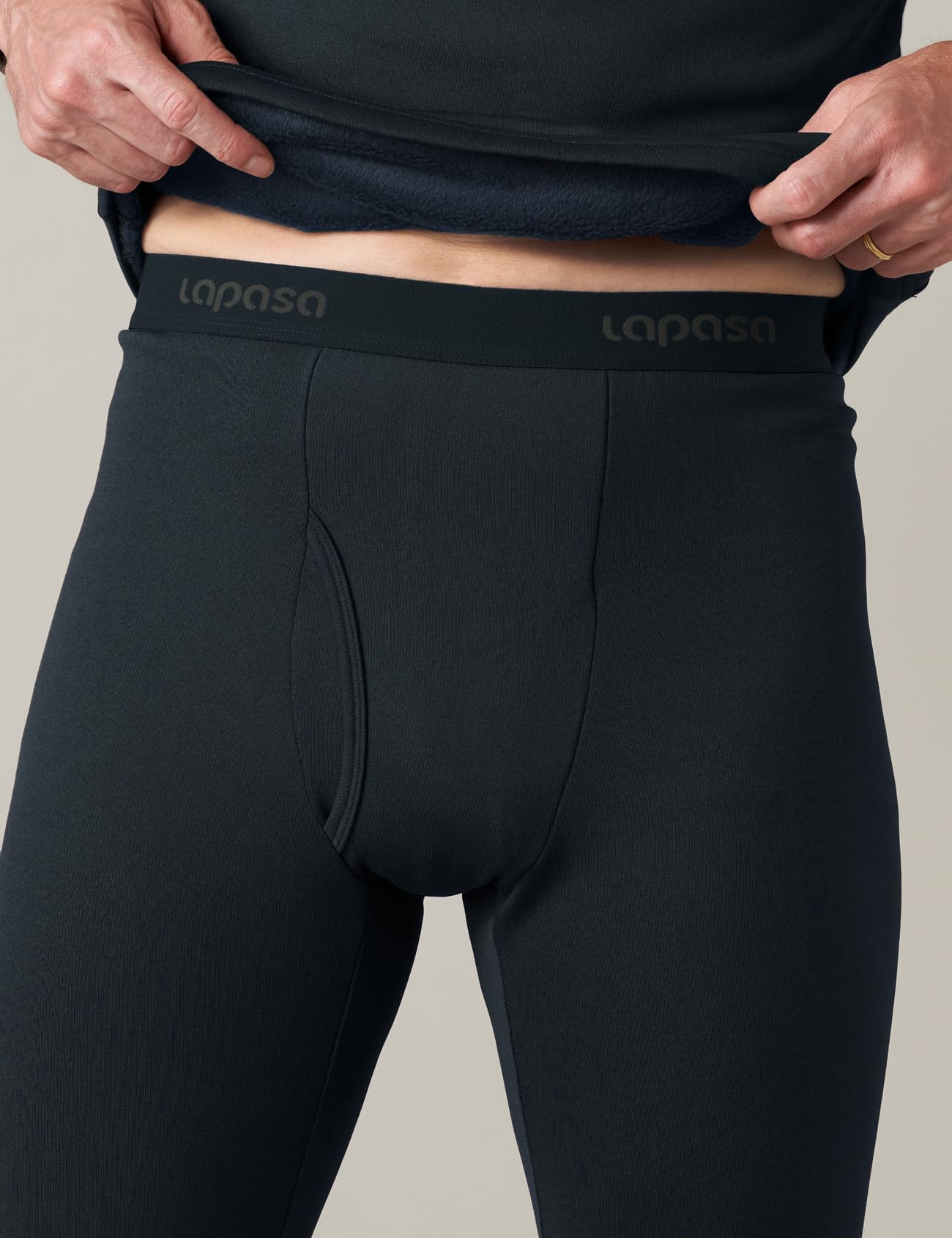 LAPASA Pacco da 2 o 1 Calzamaglie Termica Uomo Fodera in Pile Medio/Pesante Pantaloni Termici Sportivi Strato Base Biancheria Intima Leggings Caldi M10/M25/M56