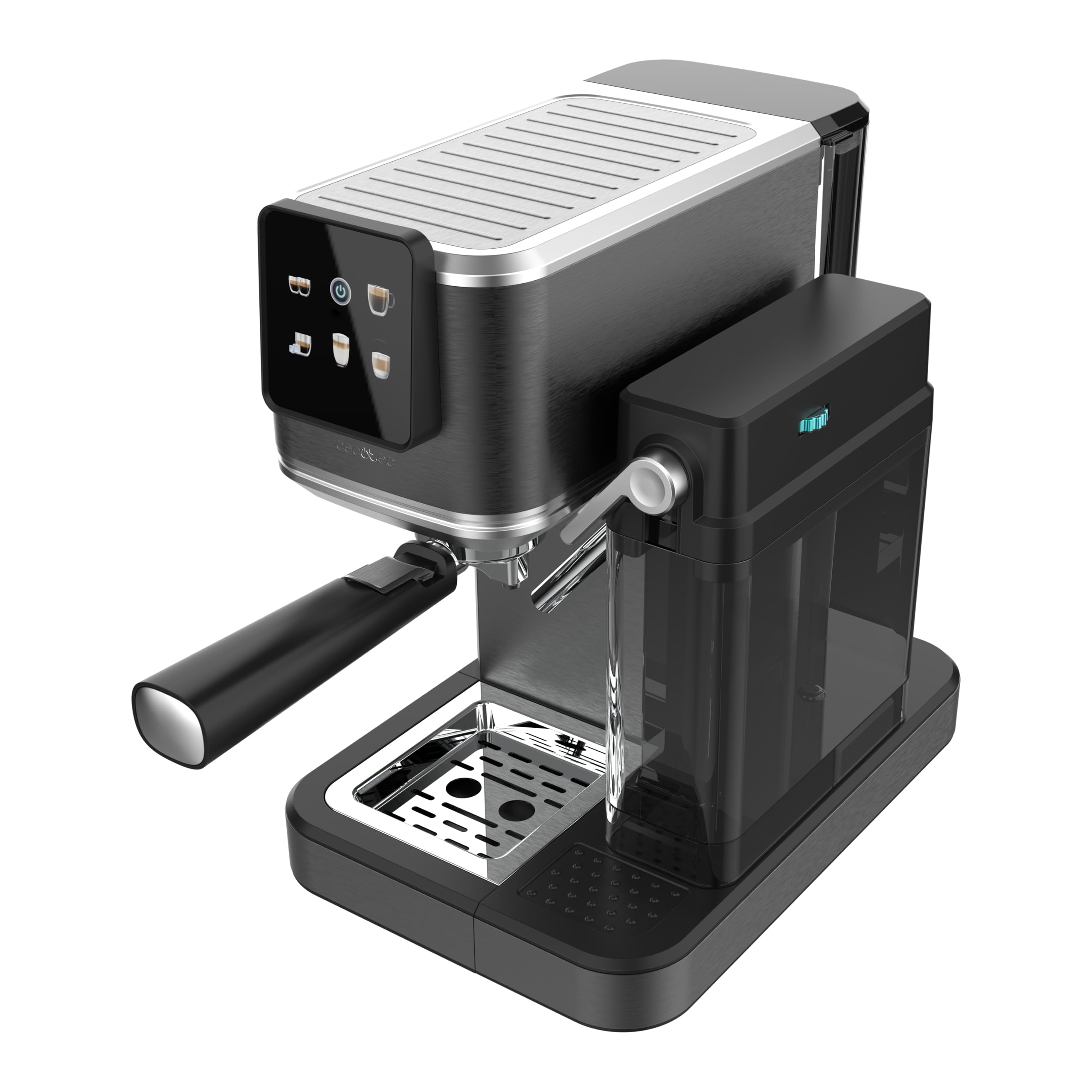 Cecotec Ekspresy do kawy Cafelizzia ColdBrew Latte Półautomatyczne ekspresy do kawy 1350 W, 20 barów, ColdBrew, kolorowy ekran dotykowy, zbiornik na wodę 1,2 l i 1000 ml mleka, podgrzewacze, podwójne