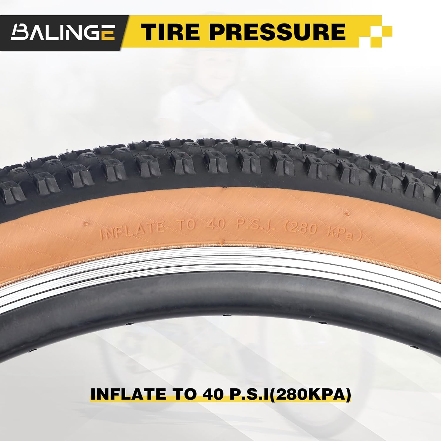 20/24/26/27.5/29x2.125 Mountain Bike Foldable Tires Heavy Duty Anti Slip Tread Compatible with 20/24/26/27.5/29 x 2.0/2.125/2.15/2.10 Compatible for Street & Off-Road Riding