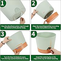 Vista 10 de GARDIFE 10/9/8 inch Plant pots, planters for Indoor Plants, self Watering Plant Pot, Flower pots, Black