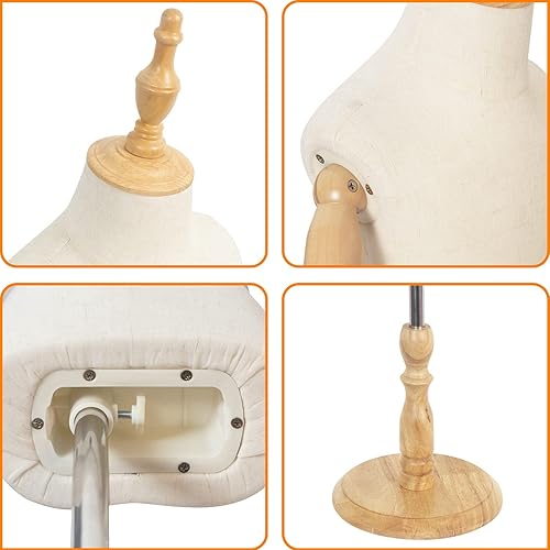 Miniatura 2 de Forma de vestido para niños con brazos de madera, maniquí para niños, cuerpo y busto, forma maniki niña pequeña, 4-5 años