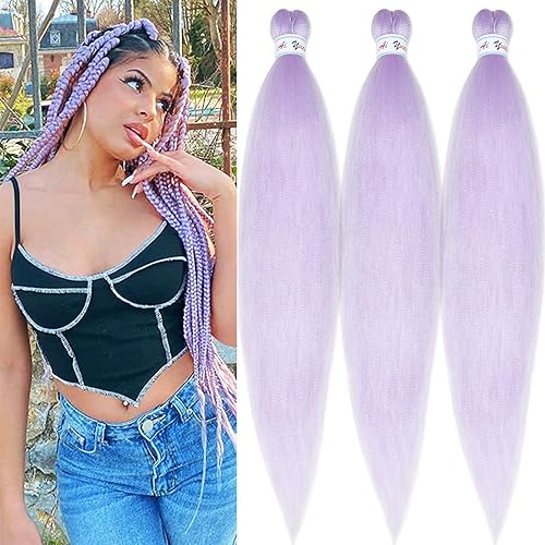 Miniatura 22 de Extensiones de cabello trenzado color gris plateado, preestirado, hipoalergénico, para trenzar, trenzas de caja, micro largo, jumbo, sin nudos