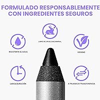 Vista 4 de Wonderskin Lápiz delineador de ojos, 1440 de larga duración, color negro profundo, impermeable, afilable y a prueba de manchas (regaliz)