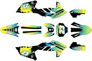 Graphics Kit for Yamaha YZ450FX 2024-26 and YZ250FX 2025-26 Splash Series Lime 16 Mil - On/Off The Road - Dirt Pit Bike Motorcycle Sticker, Dirtbike Racing Decal Motocross no-Plastics