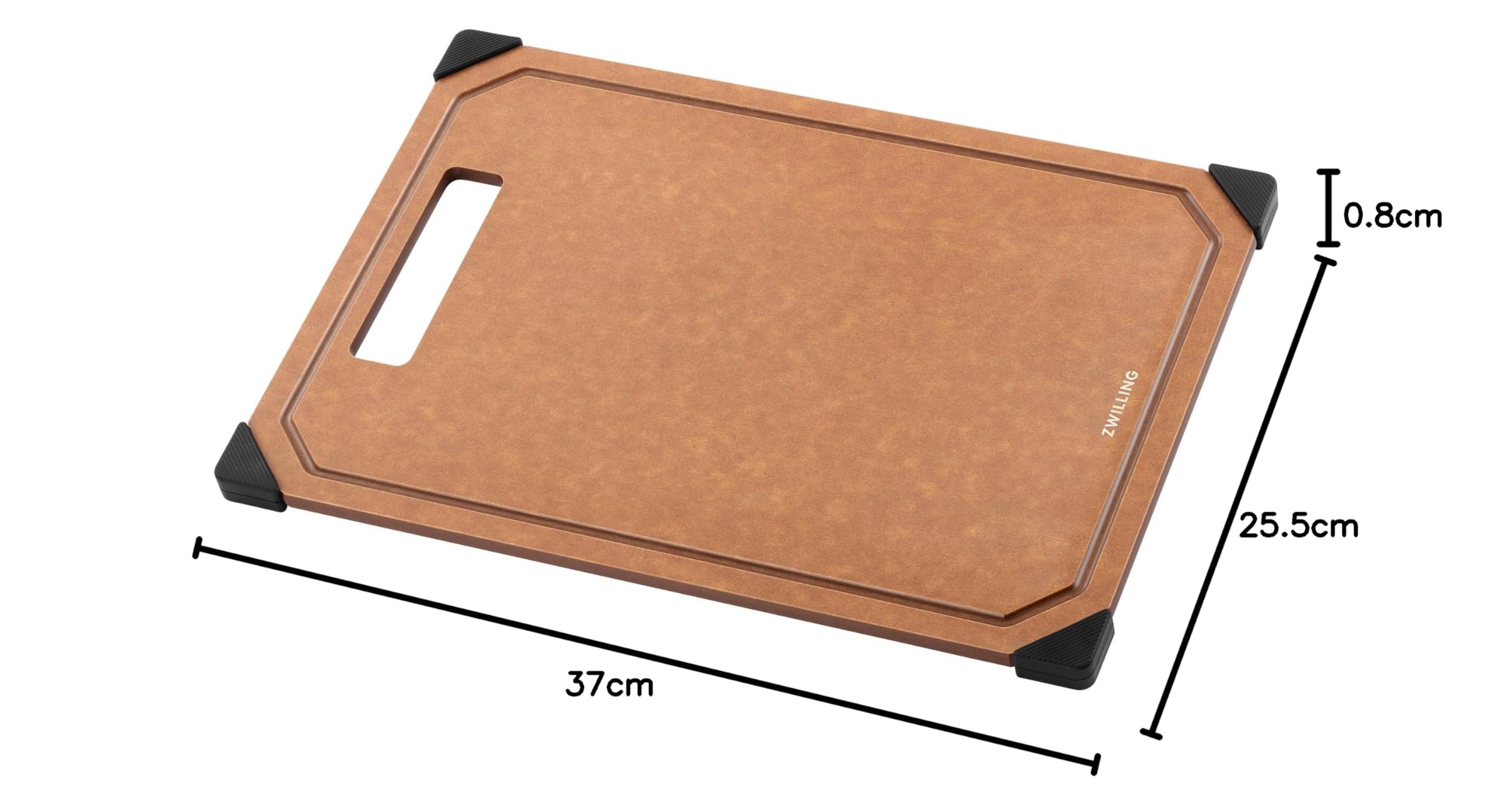 ZWILLING Z1031-038 Schneidebrett aus Holzfaser, braun, mittelgroß, Tee, kratzfest, spülmaschinengeeignet