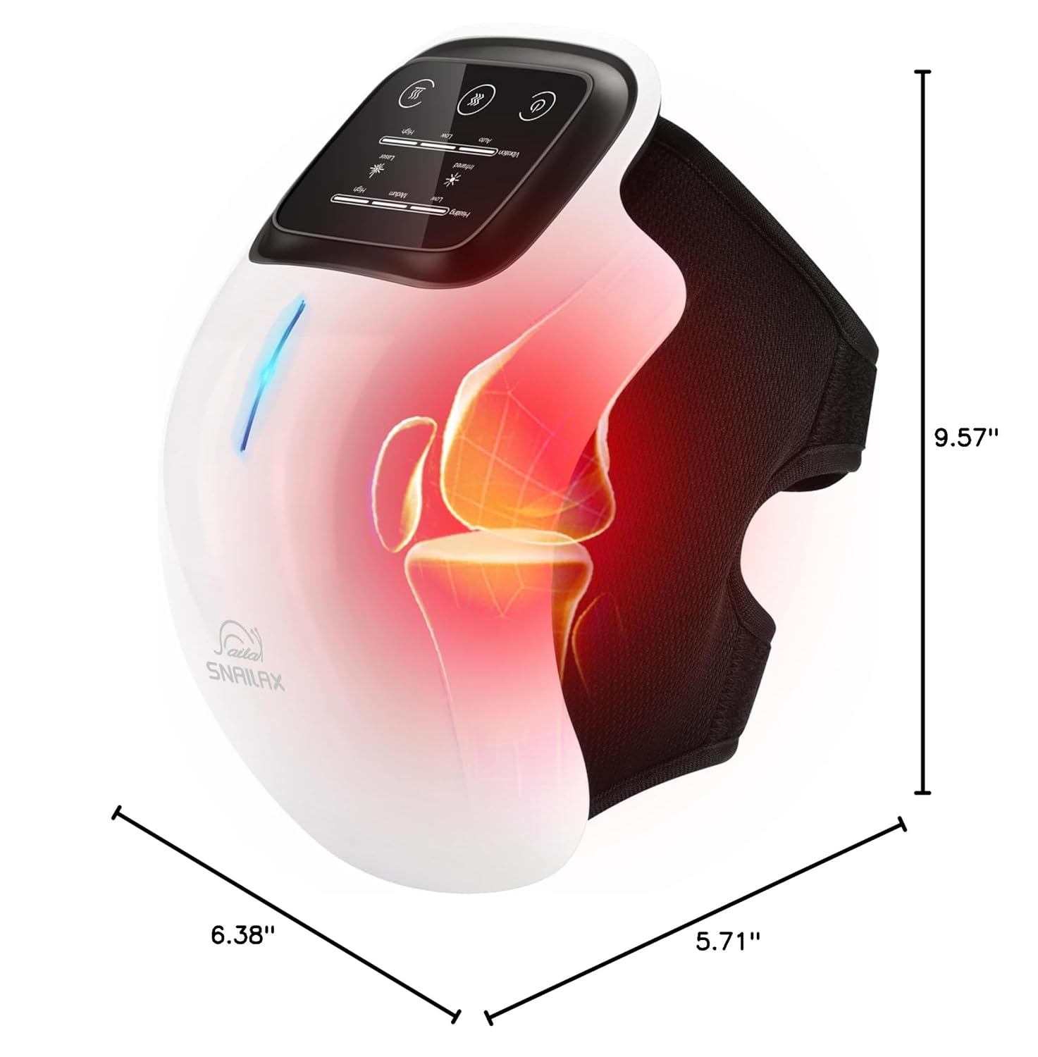 Snailax Cordless Knee Massager with Heat, FSA Eligible Red Light & 3 Vibration Modes & 3 Heating Levels, Heating Pad for Knee Pain,Gifts for Men, Women, Heated Knee Wrap - Image 9