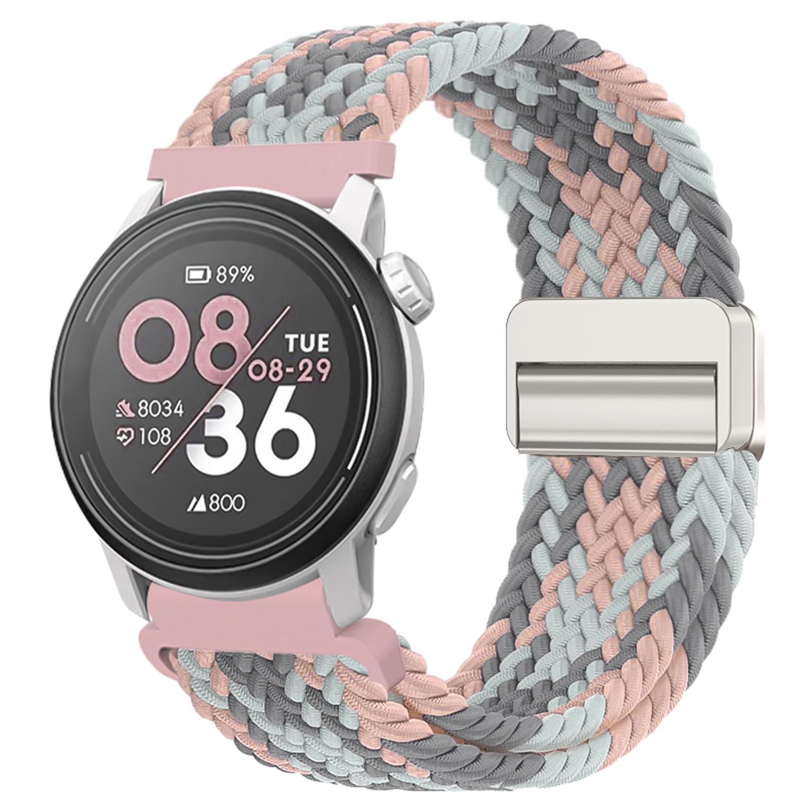 Yeahxing Band Compatible-with Coros Pace4-3-Apex2P-ApexP-Apex46 - Stretchy | Braided nylon strap for Coros Pace 4/3, Apex 2 Pro/Apex Pro/Apex 46mm. Comfortable, stylish, breathable. For men & women.