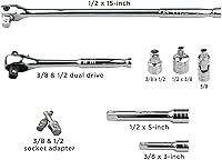 Vista 4 de K304 - Juego de llaves de vaso de combinación profunda, 3/8 pulgadas y 1/2 pulgadas, SAE/métrica, 45 piezas