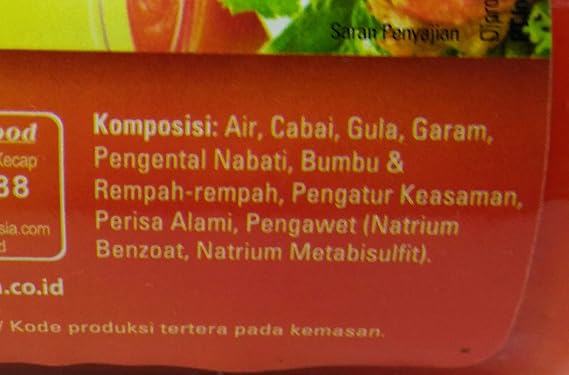 Indofood Sambal Pedas - Hot Sauce, 140 ml (Pack of 3)