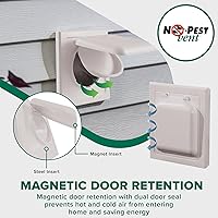 Vista 4 de NO-PEST VENT Exclusiva cubierta de ventilación de secadora de doble puerta, fabricada en Estados Unidos con plástico muy resistente a los rayos UV