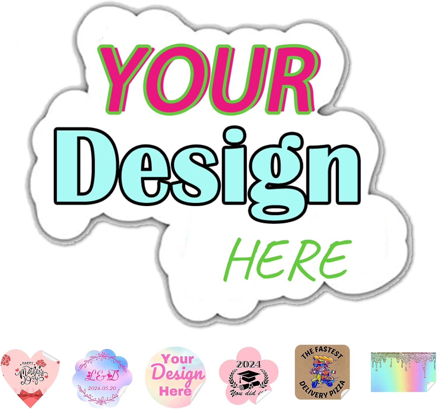 Custom Stickers for Business Logo Personalized Label Stickers Customized with Your Own Design Image Logo Text for Small Business and Birthday Party Wedding Celebration Thank You Labels