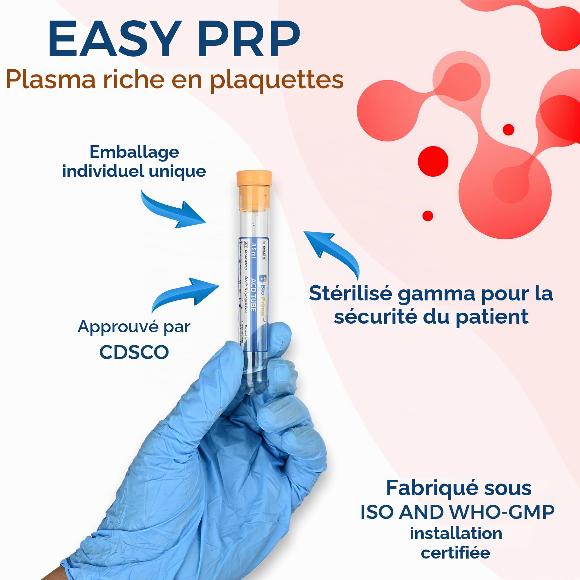 BioPrime ACD PRP Tube de 8,5 ml (100 tubes)