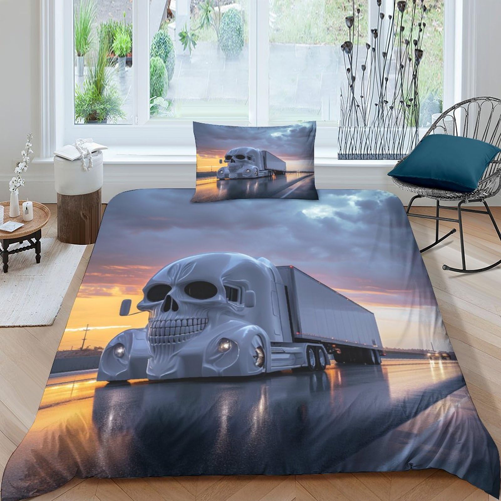 Linge de lit facile d'entretien et parure de couette camion pour ado et enfant