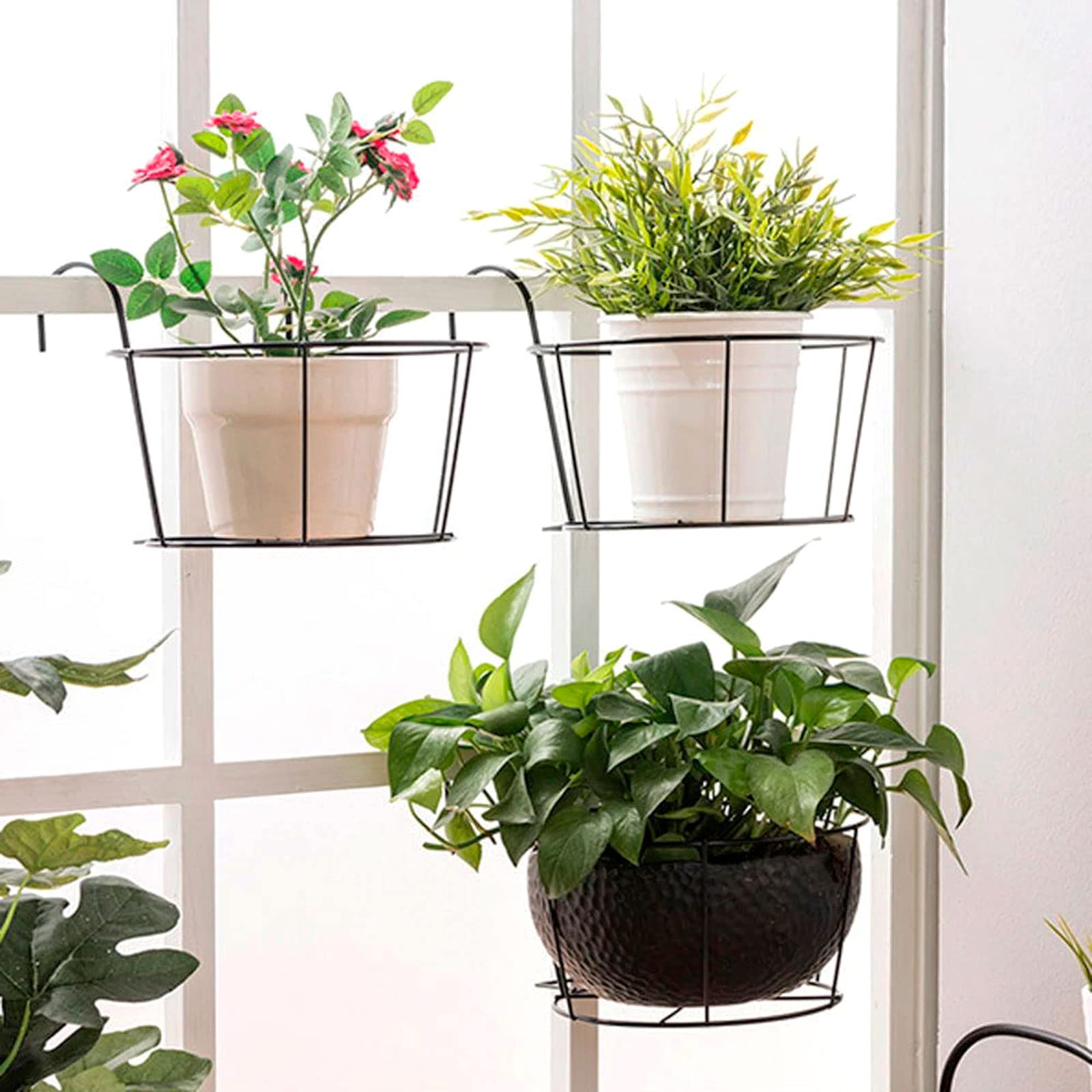 Porta Macetas Exterior Paquete De 36 Acetas De Barandilla De 4 Pulgadas,  Acetas Colgantes De Flores Coloridas Para Maceteros Colgantes Exterior, image size:1600x1600