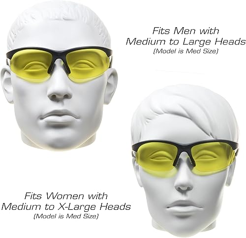 Miniatura 3 de proSPORT BIFOCAL - Lector de lentes de sol + 2.25 lentes de visión nocturna amarilla, 2 pares de gafas de sol semi sin montura para hombres y mujeres