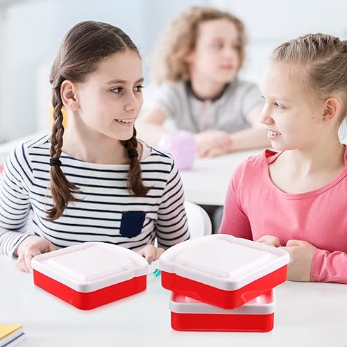 Miniatura 2 de Caja de 4 recipientes para sándwich para almuerzo, forma de tostada, almacenamiento de alimentos, reutilizable, soporte de plástico para sándwiches,