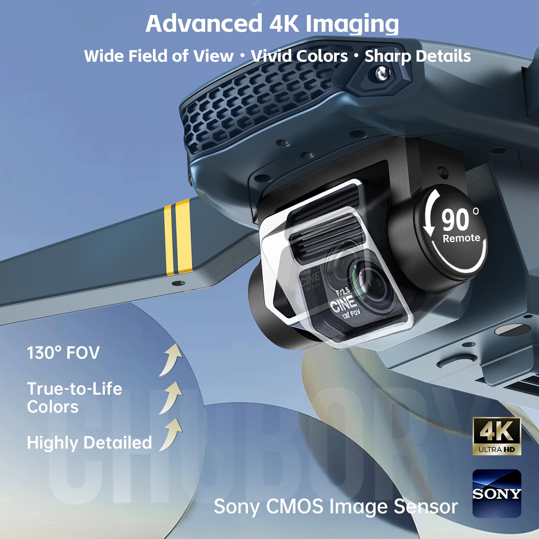 2650 ft Long Range Super Endurance Foldable Drone with Camera for Beginners–84 min Flight Time, WiFi FPV Quadcopter with 4K HD Camera, Brushless Motor, Auto Hover, Follow Me (3 Batteries) - 3