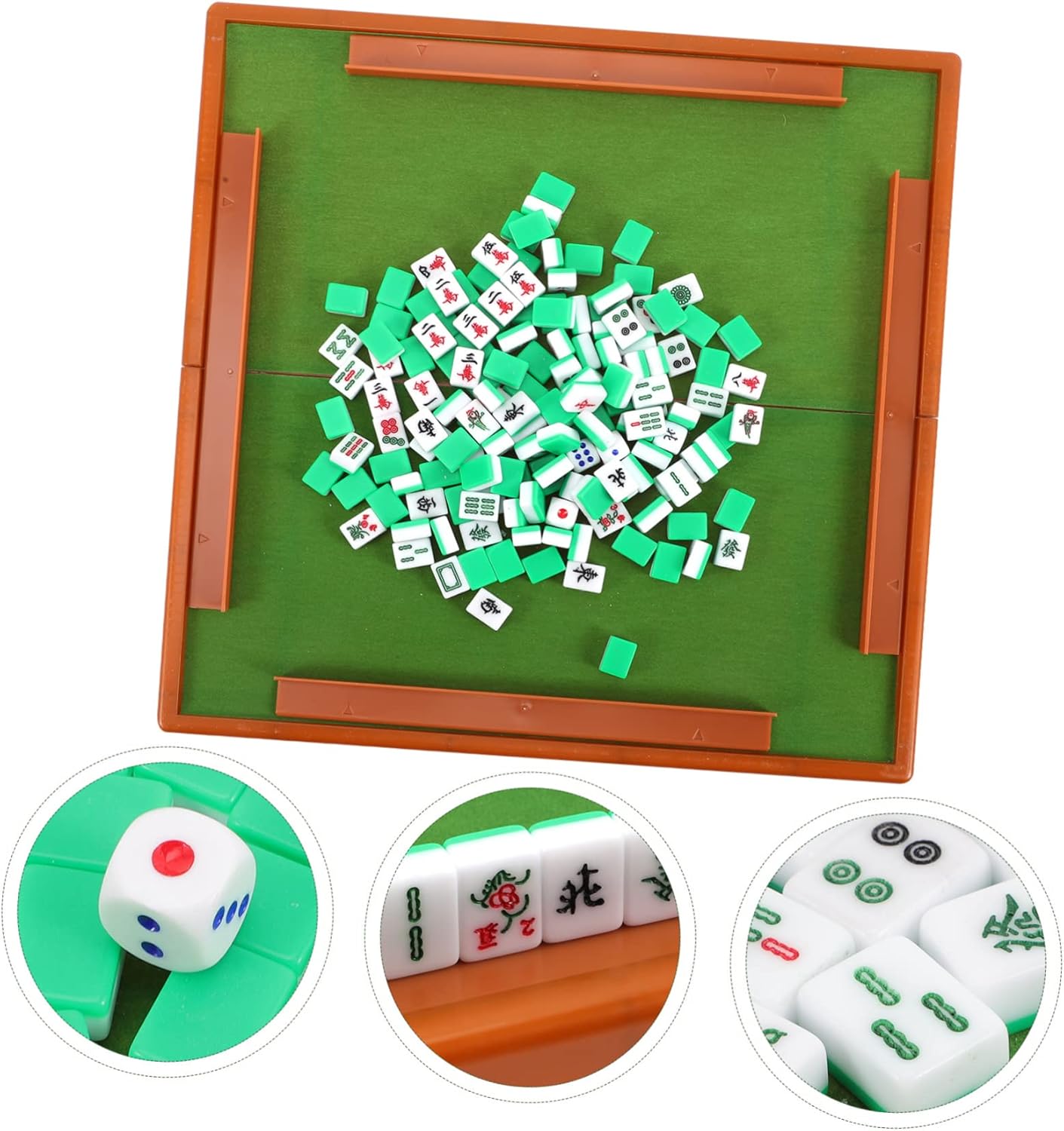 UPKOCH 1set Mini Mahjong Set Engraved Mahjong Game Kit for Home Travel Complete Accessories for Fun Playtime