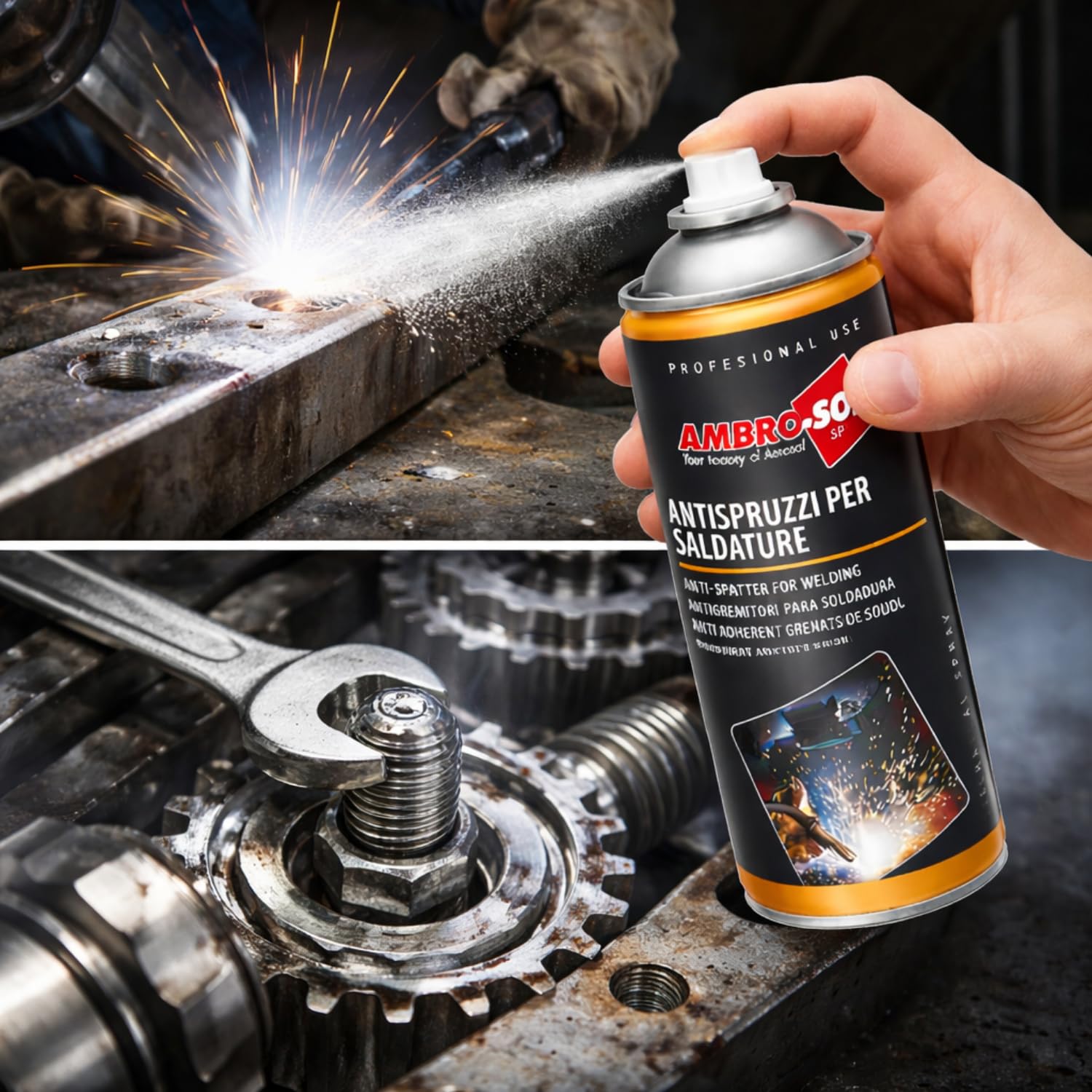 Bomboletta Spray Antispruzzi per Saldature da 400ml, protegge ingranaggi, previene la formazione di corrosione, spray per saldatrice evita Adesione di Scorie e Gocce di Saldatura Varie Quantità (12)