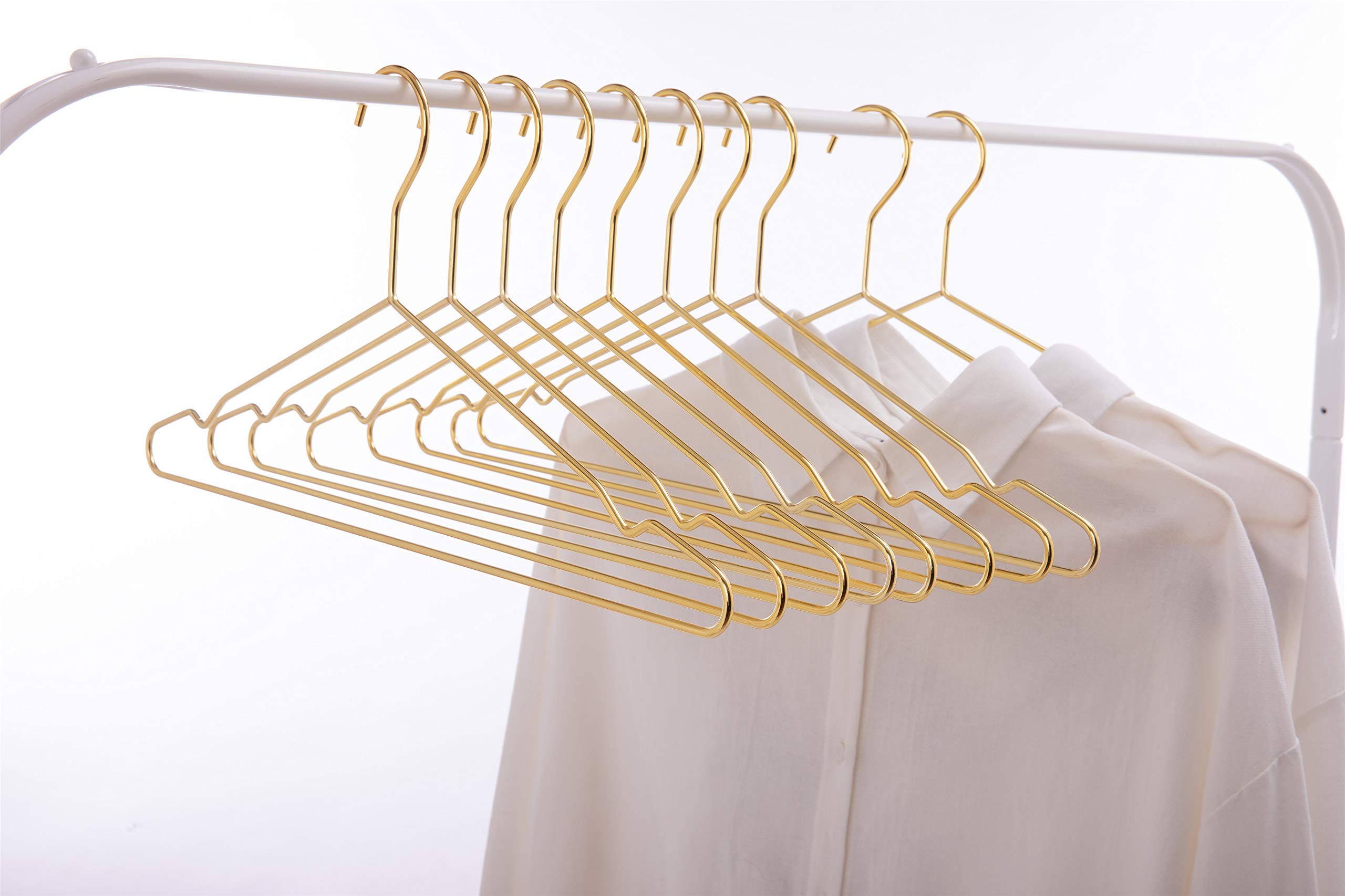 Buy 43 cm Heavy Duty Shiny Gold Metal Clothes Hanger, Coat