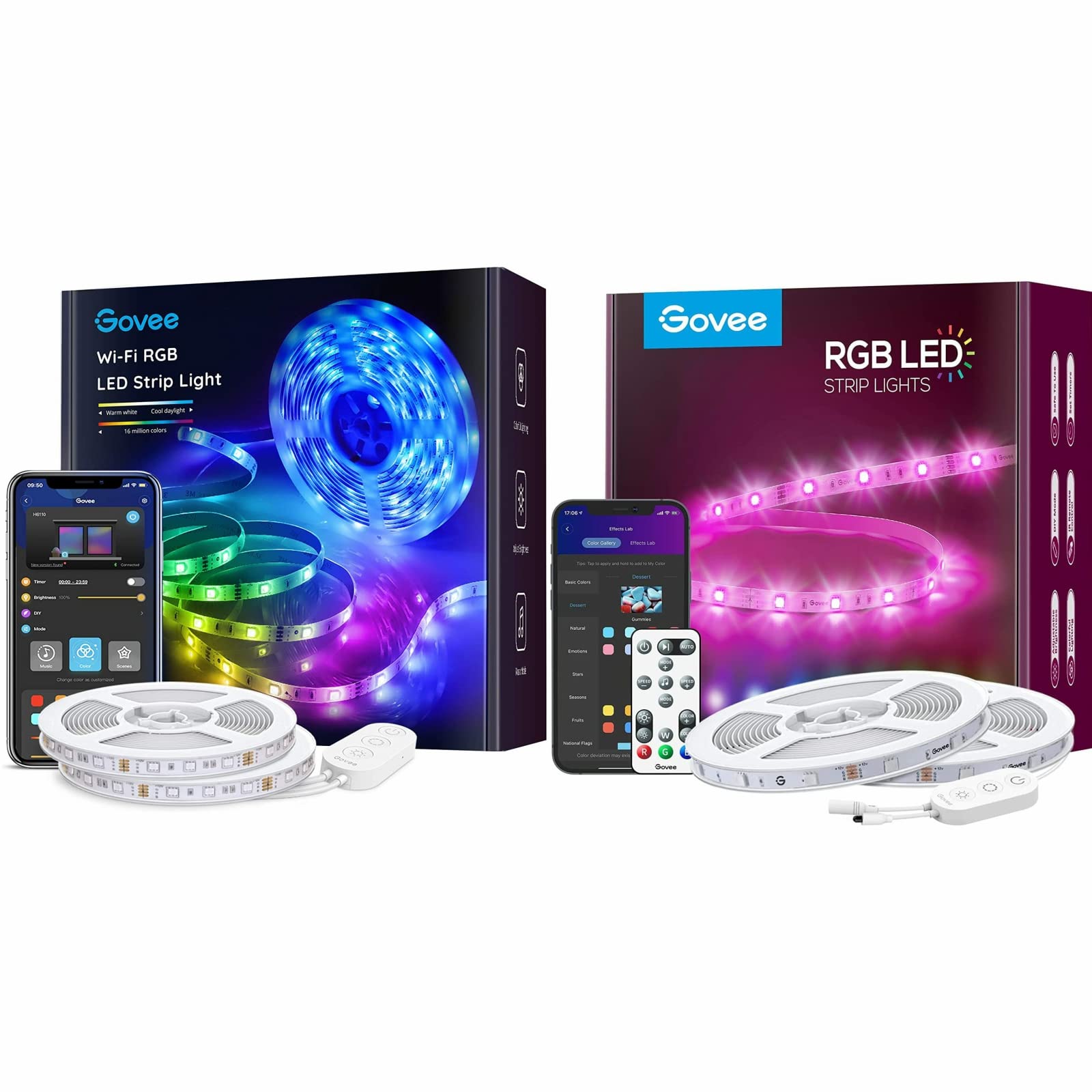 Amazon.com: Govee Smart LED Strip Lights, WiFi LED Lights with App Control, LED  Lights for Bedroom, Living Room Bundle with Govee Smart LED Strip Lights,  WiFi LED Light Strip Work with Alexa