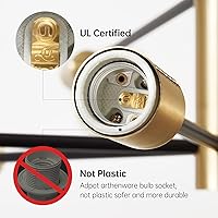 Vista 7 de Candelabro Sputnik MOUFIER, lámpara de techo en negro y dorado, altura ajustable, E27, iluminación moderna de techo, lámpara para sala de estar, 5