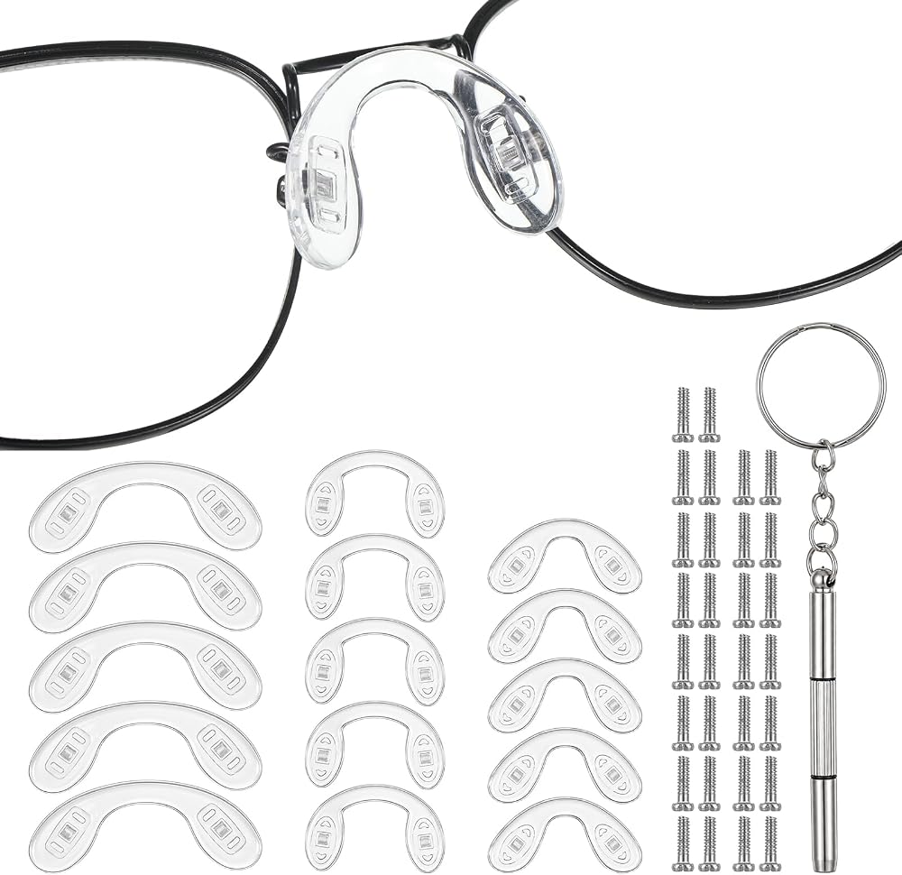 15 PCS Screw-In Eye Glasses Nose Pads Non Slip, U Shaped Soft — 사진 1
