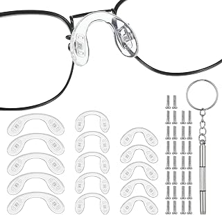 15 PCS Screw-In Eye Glasses Nose Pads Non Slip, U Shaped Soft