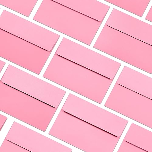 Miniatura 7 de Sobres de invitación, paquete de 100 sobres de 5 x 7 pulgadas, sobres A7 para invitaciones, color rosa, 5 14 x 7 14 pulgadas