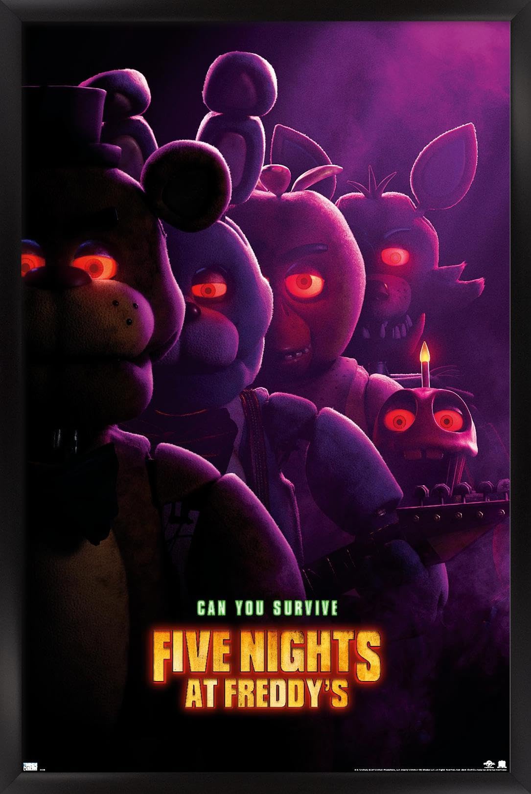 Trends International Five Nights at Freddy's Movie - Teaser One Sheet Wall Poster, 34L x 22.4W, Black Framed Version