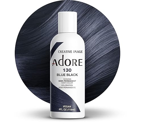 Miniatura 1 de Adore Tinte semipermanente para el cabello, vegano y libre de crueldad, 4 onzas líquidas, 130 Blue Black (paquete de 1)