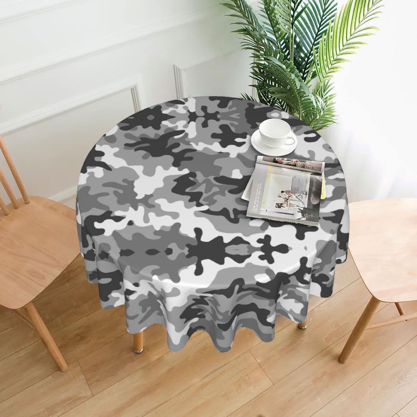 Lawenp Digital Camo Decorative Round Table Cloths - 60 Inches in Diameter for Buffet Tables, Parties, Holiday Dinners.
