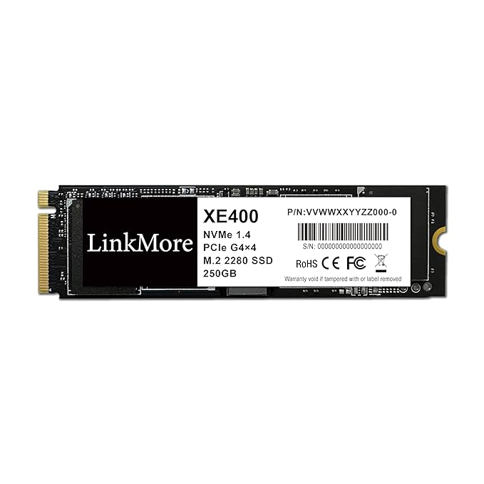 LinkMore XE400 250GB M.2 2280 PCIe Gen 4X4 NVMe 1.4 Internal SSD, PS5 Compatible, Solid State Drive, Up to 4650MB/s for Latop and PC