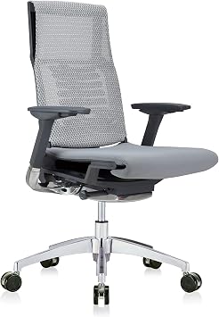POwerFIT Exec Chair Grey Fabric SEAT/MESH Back-Charcoal Frame