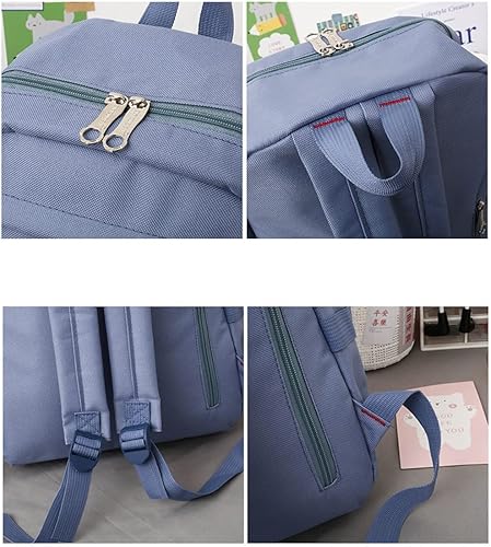 Miniatura 4 de AONUOWE Juego de 5 mochilas estéticas para la escuela, adolescentes, niñas, mochila linda y moderna de gran capacidad (negro)