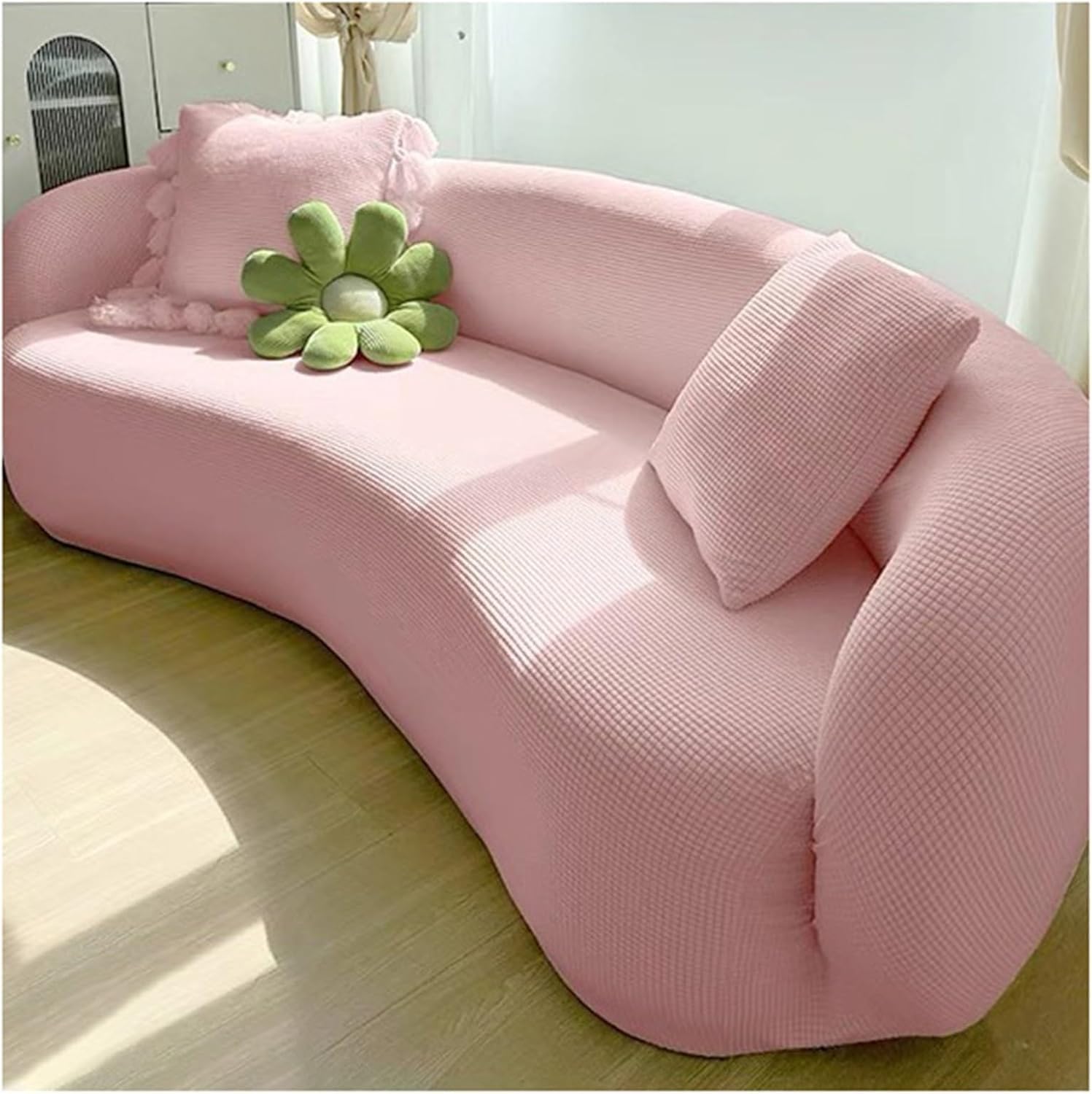 Housse de canapé design semi-circulaire, ajustement personnalisé et élégant