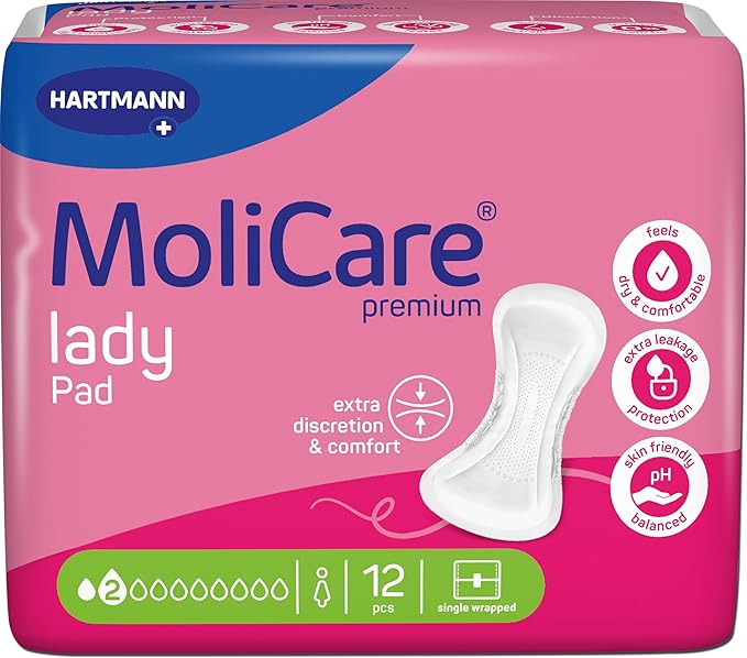 MoliCare Lady Pad - 2 gotas de almohadillas discretas para incontinencia para mujeres con debilidad ligera de la vejiga, neutralizador de olores, protección adicional contra fugas, protección avanzada oferta Amazon