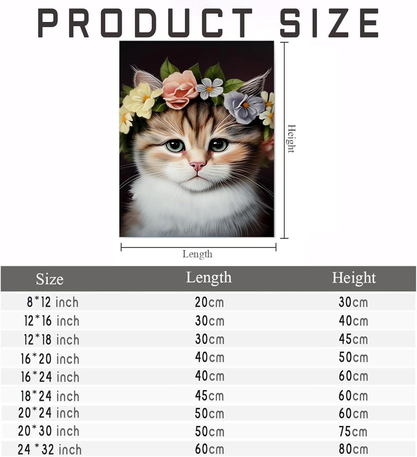NSUAJOF Cat Diamond Painting Kits Wreath with cat Art Painting 5D DIY Full Round Drill Adults Beginners, Personalized Gifts for Family Friends Home Wall Decor 16x20 Inch