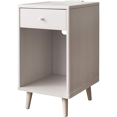 Amazon Co Jp 宮武製作所 ナイトテーブル Porte 幅30 奥行き35 高さ56cm ホワイト コンセント付 引き出し収納 Nt 300 Wh ホーム キッチン