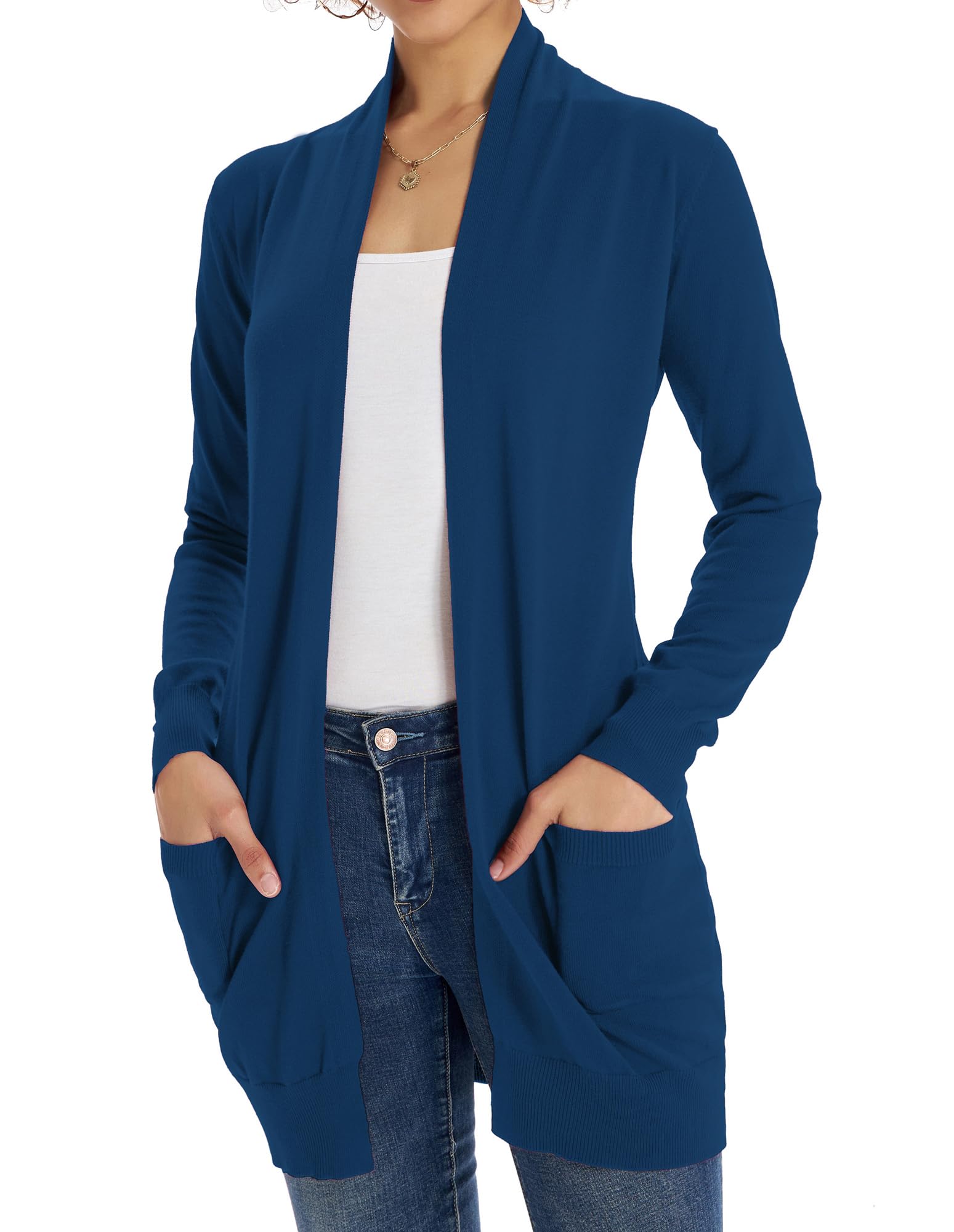 GRACE KARIN Women Lightweight Cardigan Sweaters with Pocket Long Sleeve Shrugs