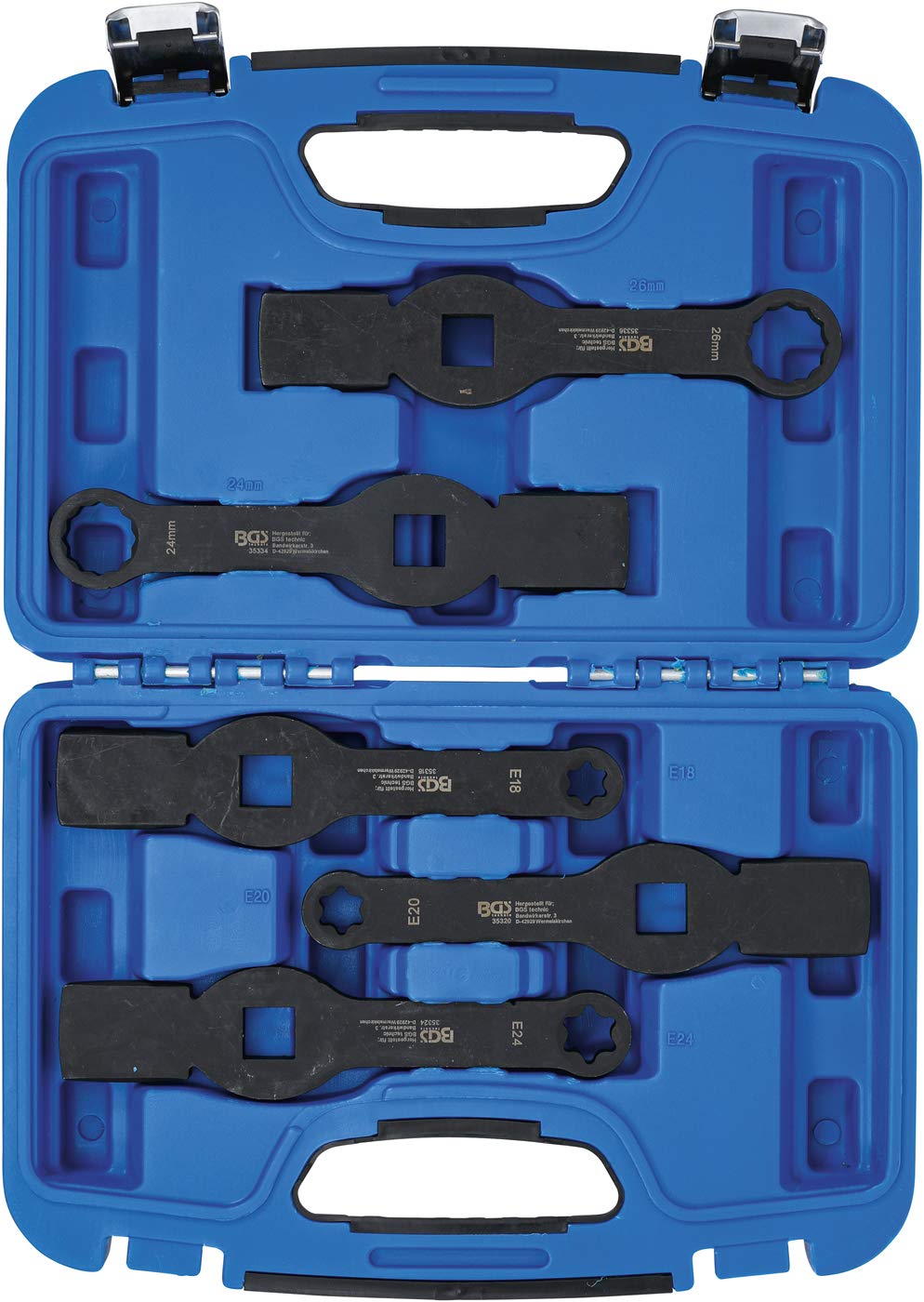 BGS 35310 | Juego de llaves combinadas de impacto | 12 caras / con perfil en E (para Torx) | 5 piezas