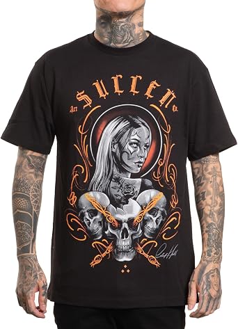 Sullen Mens Cody Clown Tattoo Lifestyle Graphic Sulleween Capsule Standard Short Sleeve Tee Black