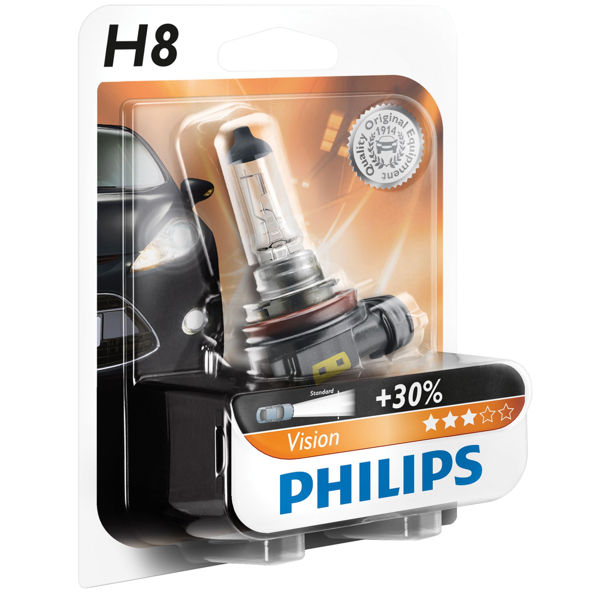 Philips automotive lighting 12360B1 Vision - Lampadina per fanale H8, confezione singola