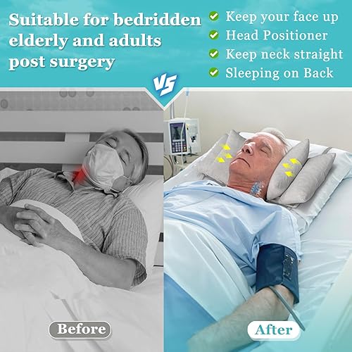 Miniatura 3 de Almohada estabilizadora de cuña para el cuello para dormir para mantener la cabeza recta mientras la cabeza de cirugía vertical posicionamiento de