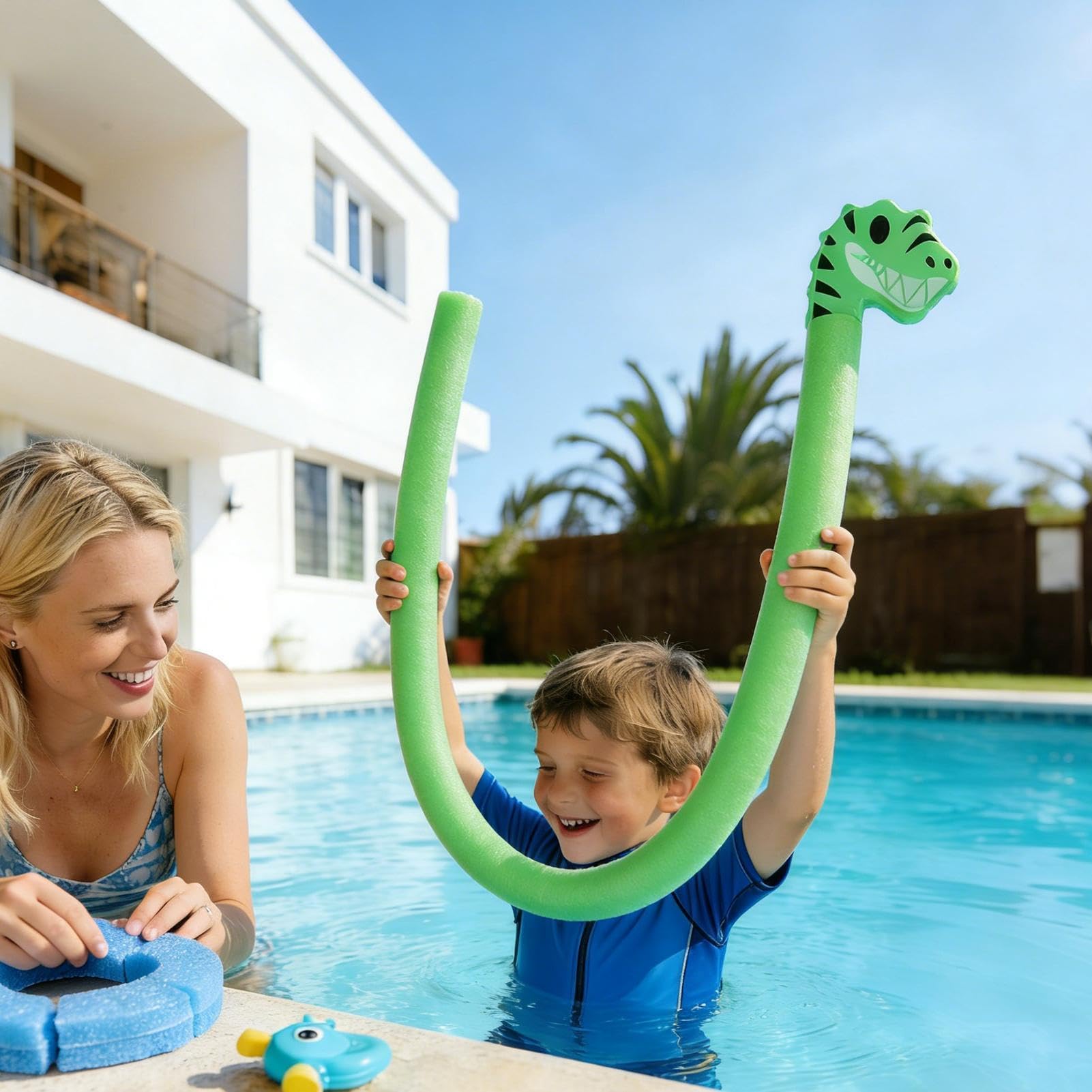 Flotador de Piscina de Animales - Ayuda para Jugar en el Agua con Fideos de | Los fideos de piscina de animales EVA miden hasta 65,75 pulgadas para entrenamiento de natación, juegos acuáticos y diversión
