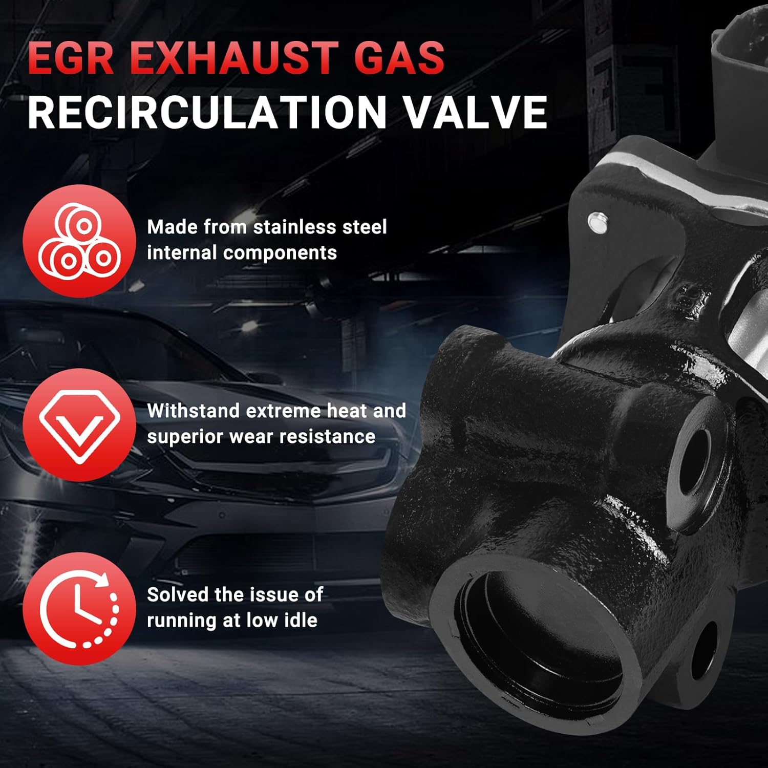 EGR Valve Compatible with Chevrolet Tracker/Suzuki Aerio Sidekick Esteem Grand Vitara XL-7 EGR Valve Replacement For 18111-77E00 18111-77E01 18111-77E02